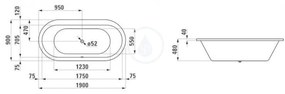 LAUFEN Solutions Vaňa, 1900 mm x 900 mm, biela H2255100000001