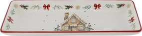 Vianočný keramický podnos Chalet de Noël - 28 * 12 * 3,5 cm