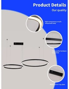 Immax NEO 07216L - LED Stmievateľný luster FINO 93W/230V 60/80cm čierna Tuya+DO