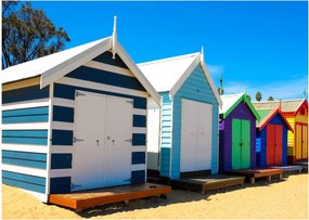 Obraz - Pláž Brighton, Melbourne, Austrália (70x50 cm)