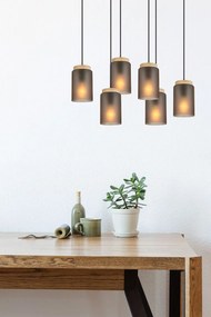 Toolight Toolight, závesné svietidlo 6xE27, APP1813-6CP, šedá-čierna, OSW-00663