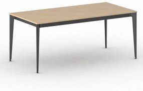 Kancelársky stôl PRIMO ACTION, čierna podnož, 1800 x 900 mm, buk