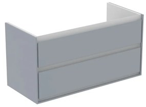Ideal Standard Connect Air - Skrinka pod umývadlo 1000 mm, 2 zásuvky, lesklý svetlo šedý + matný biely lak E0821EQ