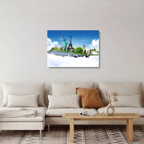 Sklenený obraz - Cesta okolo sveta (70x50 cm)