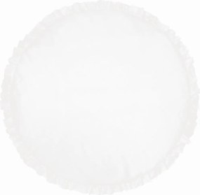 Detská ľanová podložka na hranie s volánom biela