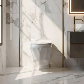 Rea Gustavo, závesná WC misa + toaletné sedadlo, biela, REA-C1652