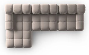 Svetlohnedá zamatová modulárna rohová pohovka (ľavý roh) Bellis – Micadoni