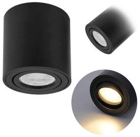 Toolight, bodová stropná-nástenná lampa 1xGU10 322117, čierna matná, OSW-08800