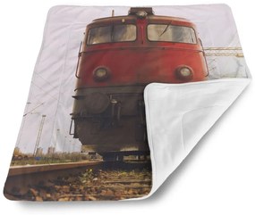 Sablio Deka pre bábätko Červený vlak na koľajniciach - 80x100 cm