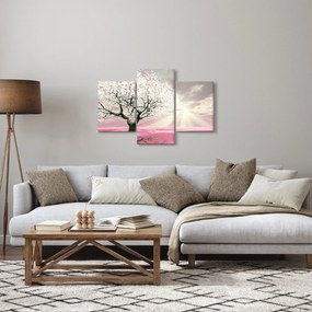 Ružový obraz stromu (90x60 cm)