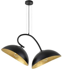Luster na lanku SPACE 2xE27/60W/230V čierna/zlatá