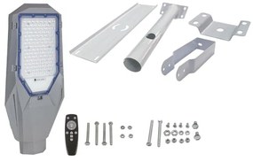 Stmievateľná LED uličná lampa so solárnym panelom LED/200W/20000 mAh 6500K IP65 sivá