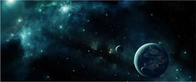 Obraz - Život vo vesmíre (120x50 cm)