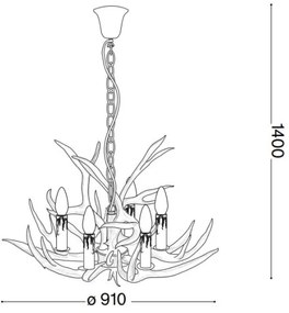 Ideal Lux - Luster na reťazi CHALET 8xE14/40W/230V parožie