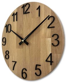 Elegantné nástenné hodiny z masívneho dubu I SENTOP MAS016-OSMO-3071-heads-black