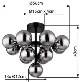 Globo 56143-13D - Prisadený luster GRAPPY 13xG9/5W/230V pr. 56 cm čierna