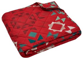 Červený prešívaný pléd 220x230 cm Patchwork – Catherine Lansfield