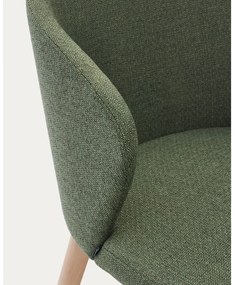 Tmavozelené čalúnené jedálenské kreslo Darice – Kave Home