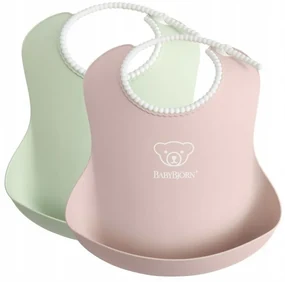 Silikónový podbradník BabyBjörn Powder - 2 ks Farba: PowderGreen-PowderPink