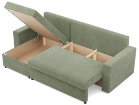 Rohová rozkladacia sedačka NEO Poso svetlozelená