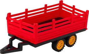 LEAN Toys Poľnohospodársky traktor s prívesom, diaľkovo ovládaný RC, červený