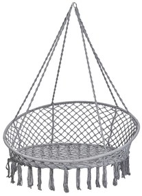 Čapie hniezdo hojdačka s operadlom záhradná hojdačka 120x140x140 XXL sivá