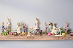 Dekorácia králičia slečna v sukienke s košíčkom - 7*6*21 cm