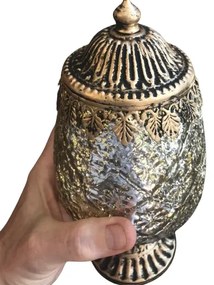 LED medený kov s patinou stolná lampa