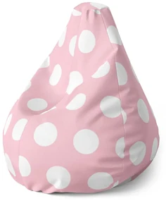 Sablio Sedací vak Pear Biele bodky - 140 x 100 x 25 cm