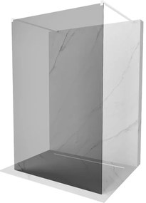 Mexen Kioto, priechodná sprchová zástena 100 x 200 cm, grafit 8 mm, 2x biela stabilizačná rozpera, 800-100-002-20-40