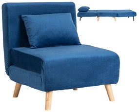 JAKS Rozkladacie kreslo Marry tmavo modré velúr