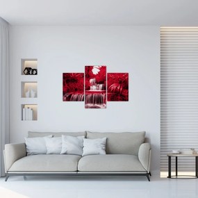 Obraz - Indonézske vodopády v červenej (90x60 cm)