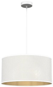 Luster na lanku LOFT SHADE 1xE27/60W/230V pr. 40 cm biela/zlatá