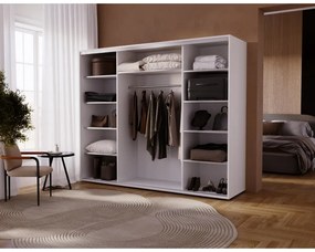 Šatníková skriňa s posuvnými dverami Settrona 1 (dub riviera) (so zrkadlom). Akcia -20%. Vlastná spoľahlivá doprava až k Vám domov. 1123991