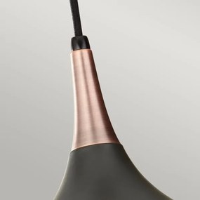 Feiss FE-BESO-P-M-DBZ -Závesné svietidlo na kábli BESO 1xE27/60W/230V pr.25,4cm čierna/medená