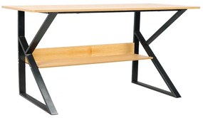 Tempo Kondela Písací stôl s policou, buk/čierna, TARCAL 100