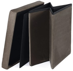 Hnedý skladací taburet ZAREX VELVET L