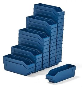 Plastové boxy na súčiastky REACH, 300x90x95 mm, 40 ks, modré