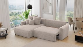 Rohová sedačka Baria (L) (svetlohnedá). Akcia -20%. Vlastná spoľahlivá doprava až k Vám domov. 1133081