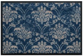 Vintage premium rohožka - ošúchaný modrý kvetinový vzor (Vyberte veľkosť: 75*50 cm)
