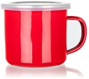 Banquet Smaltovaný hrnček Milton red, 9,5 cm, 0,5 l