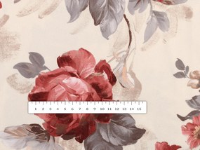Biante Zamatová obliečka na vankúš Tamara TMR-017 Červené pivonky na pieskovom 30 x 50 cm