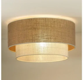 Duolla - Stropné svietidlo YUTE BOHO 1xE27/15W/230V pr. 45 cm hnedá/krémová DU603744