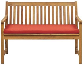 Záhradná lavica 120 cm s vankúšom červeným VIVARA Beliani