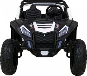 Ramiz Silná pretekárska štvorkolka pre 2 deti Biela + Bezkartáčový motor + Nafukovacie kolesá + LED zvuk