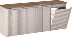 Comad Kúpeľňová skrinka pod doskové umývadlo set Nova Cashmere 140 kašmír/dub cassela