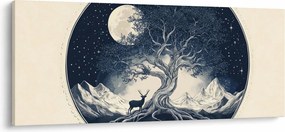 Obraz – Magický strom s jeleňom I. (120x50 cm)