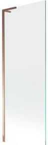 Mexen Next L, 1-krídlová vaňová zástena 70 x 150 cm, 6mm číre sklo, ružové zlato profil, 895-070-000-03-00-60