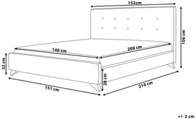 Čalúnená posteľ 140 x 200 cm tmavosivá AMBASSADOR Beliani