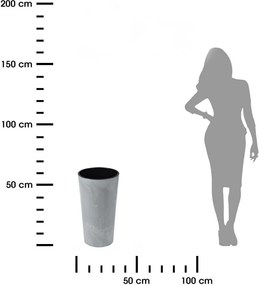 PLASTOVÝ KVETINÁČ URBANIKA 57X30 CM IMITÁCIA BETÓNU SIVÁ